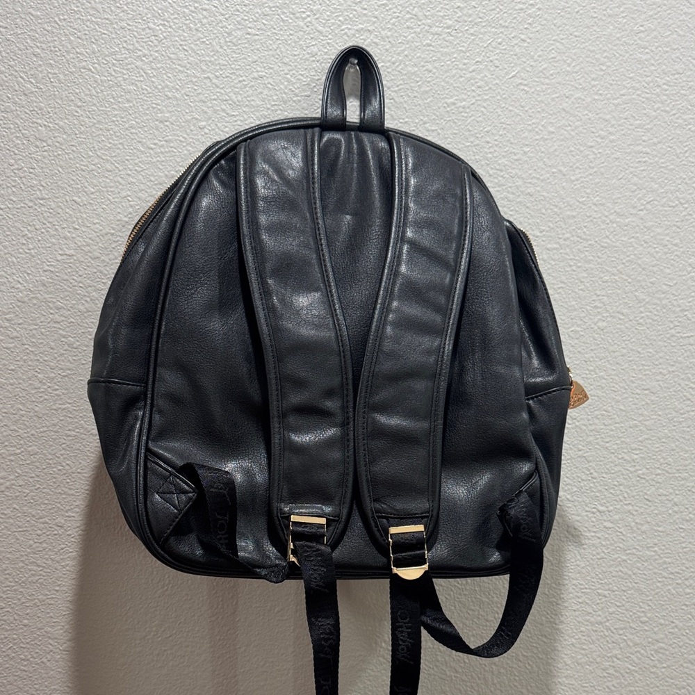 🖤🍒 Betsey Johnson Black & White Striped Backpack w/ Cherries & Floral Interior - Picture 5 of 7